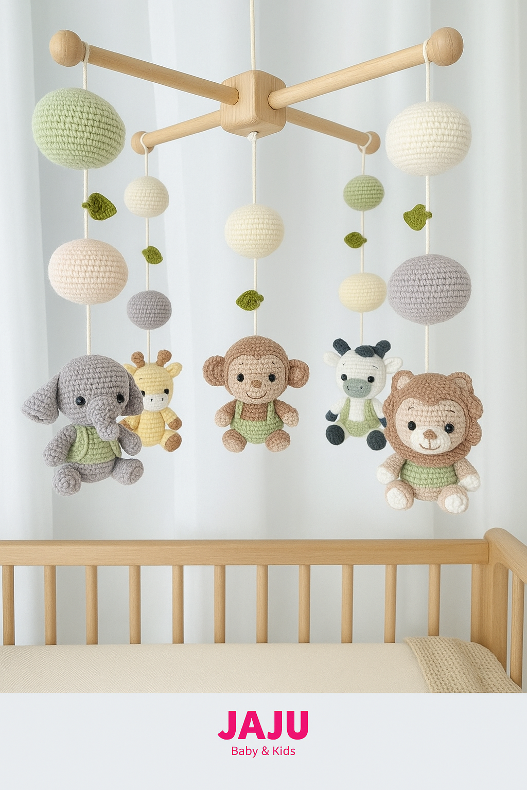 Jaju Baby Amigurumi Özel Üretim Beşik Dönence Sevimli Hayvanlar