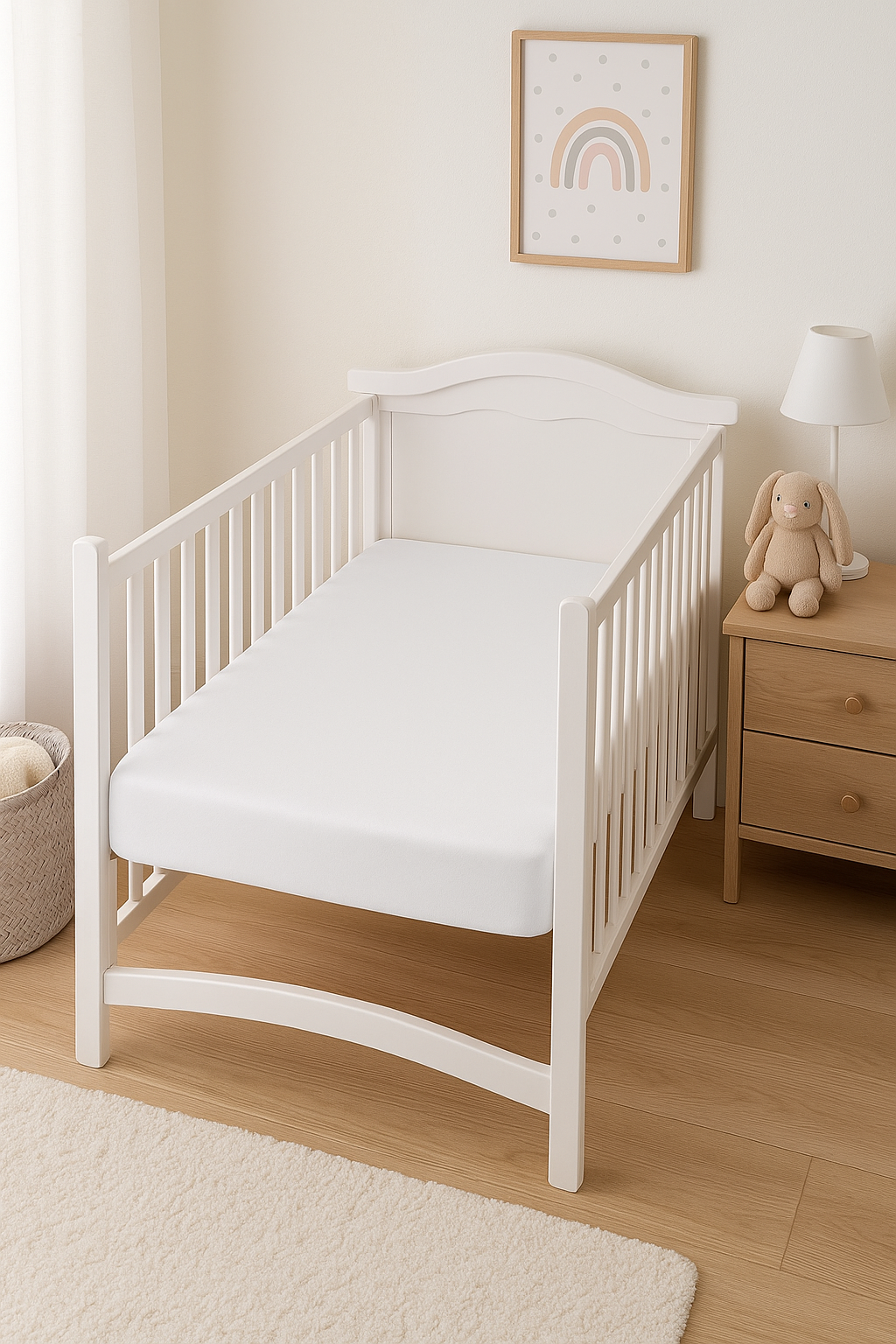 Jaju Baby Beyaz Lastikli Bebek Çarşaf