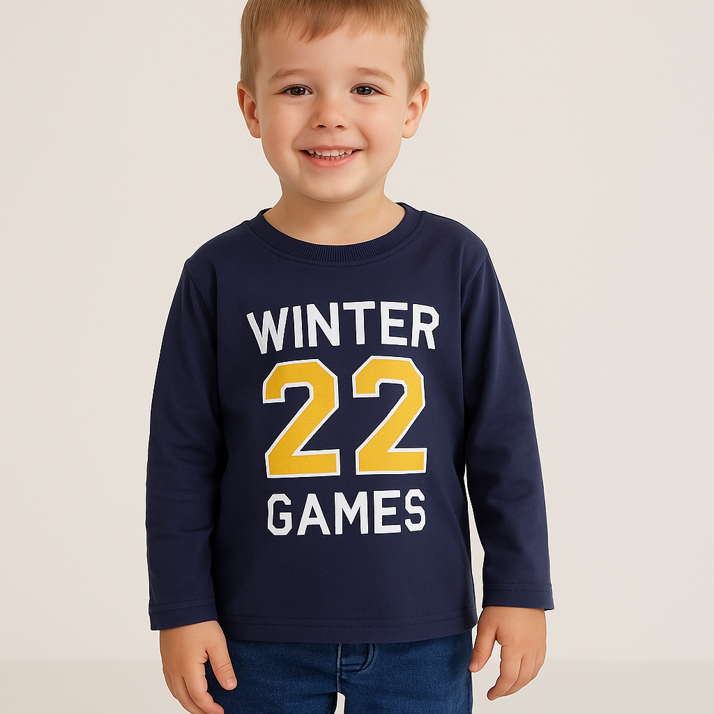 Jaju Baby Erkek Bebek Lacivert 22 Yazılı Sweatshirt