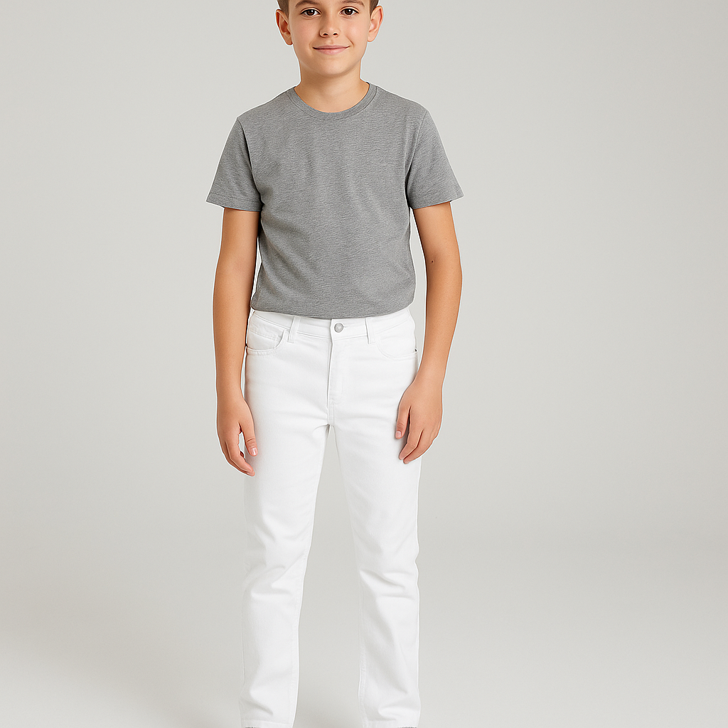 Jaju Baby Erkek Çocuk Beyaz Renk Keten Pantolon