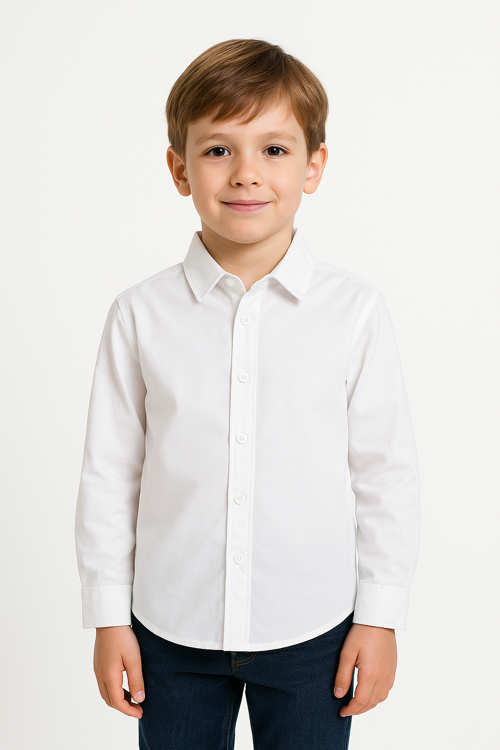 Jaju Baby Erkek Çocuk Beyaz Uzun Kollu Gömlek