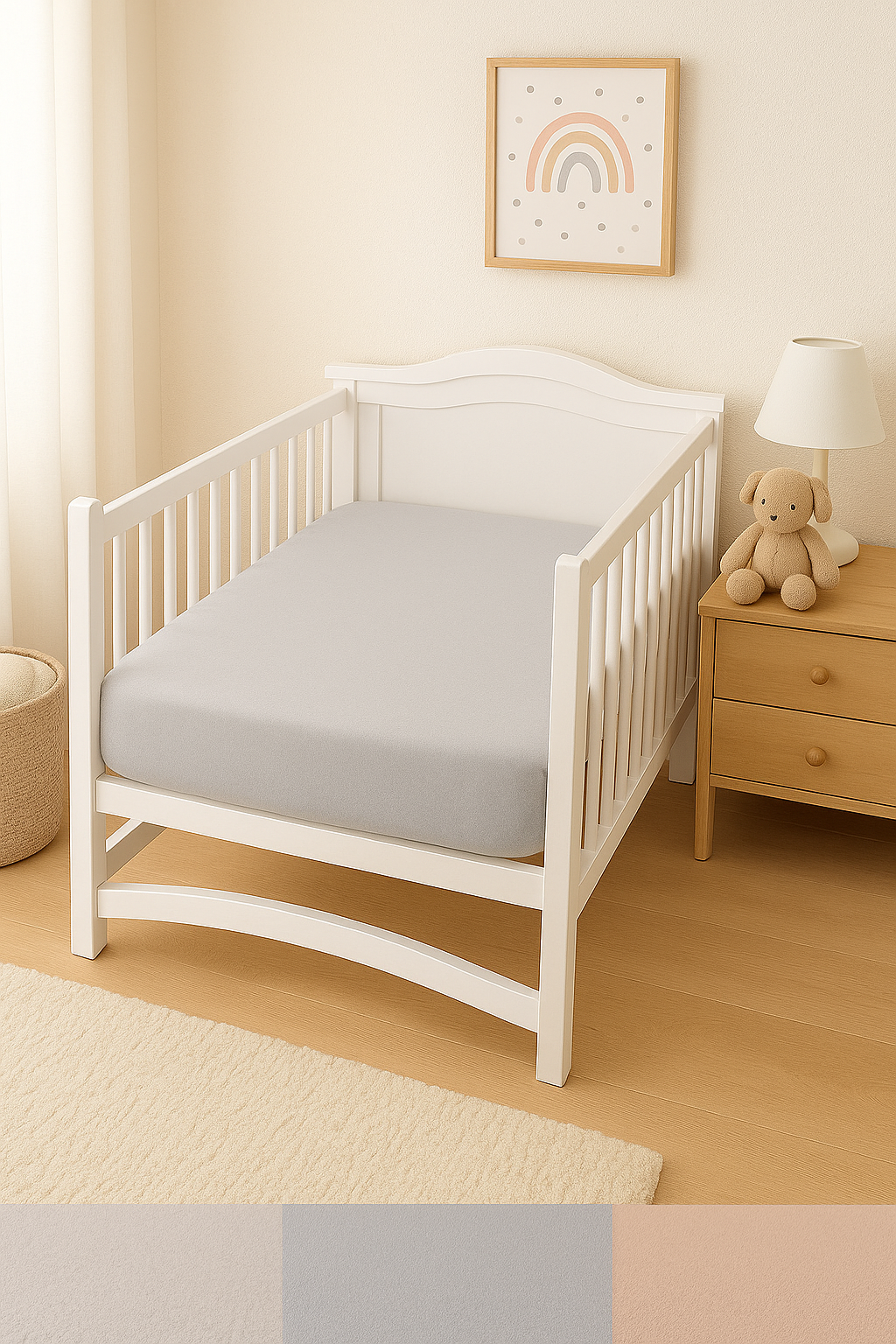 Jaju Baby Gri Lastikli Bebek Çarşaf