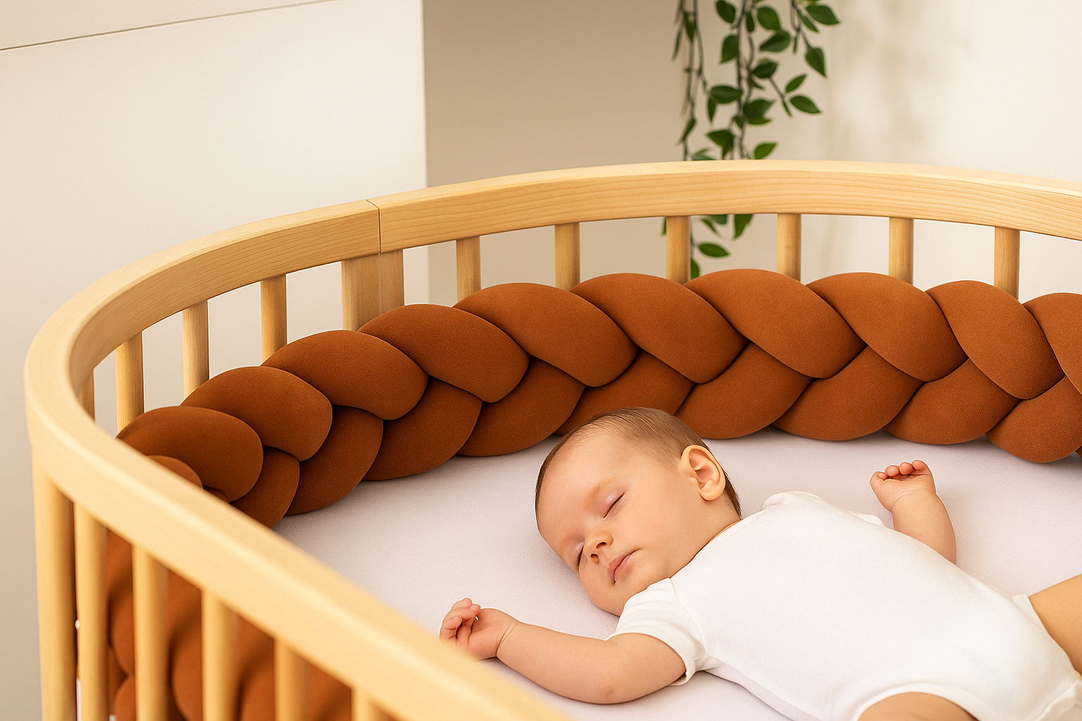 Jaju Baby Kahve Renk 3 Örgü Koruma Özel Tasarım