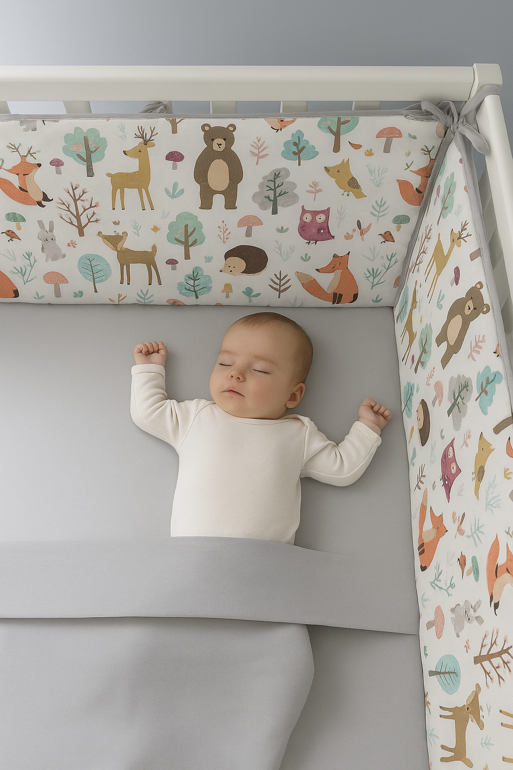 Jaju Baby Orman Desenli Yeşil Kombinli Beşik Kenar Koruma Özel Ölçü