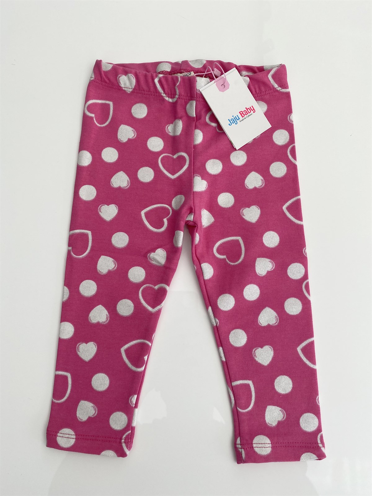 Jaju Baby Pembe Kalp Kız Çocuk Tayt