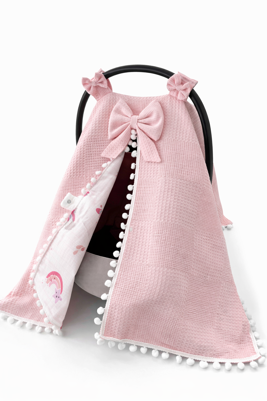 Jaju Baby Pudra Waffle Kumaş Organik Puset Örtüsü