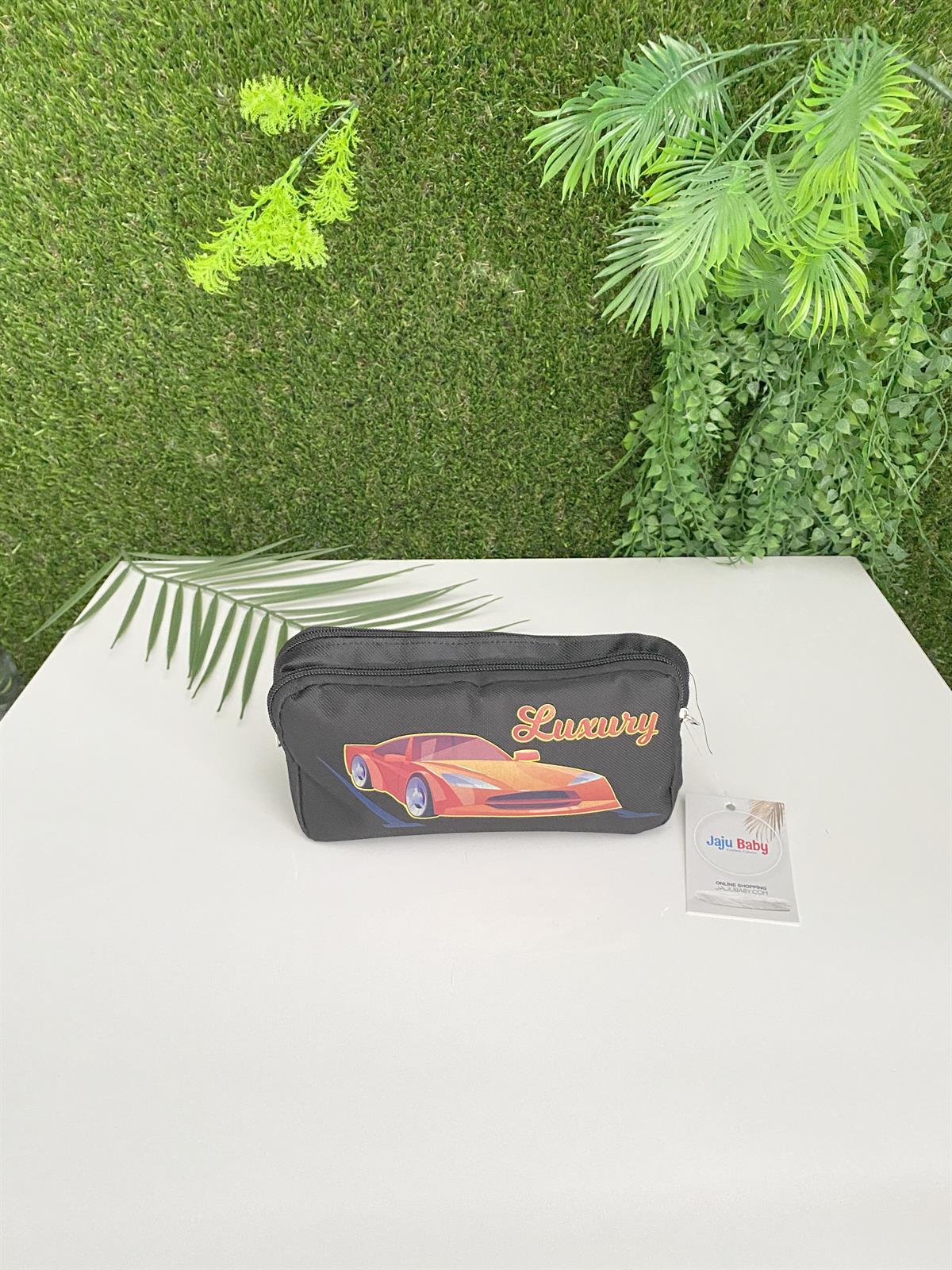 Jaju Baby Siyah Araba Desenli İki Bölmeli Kalemlik