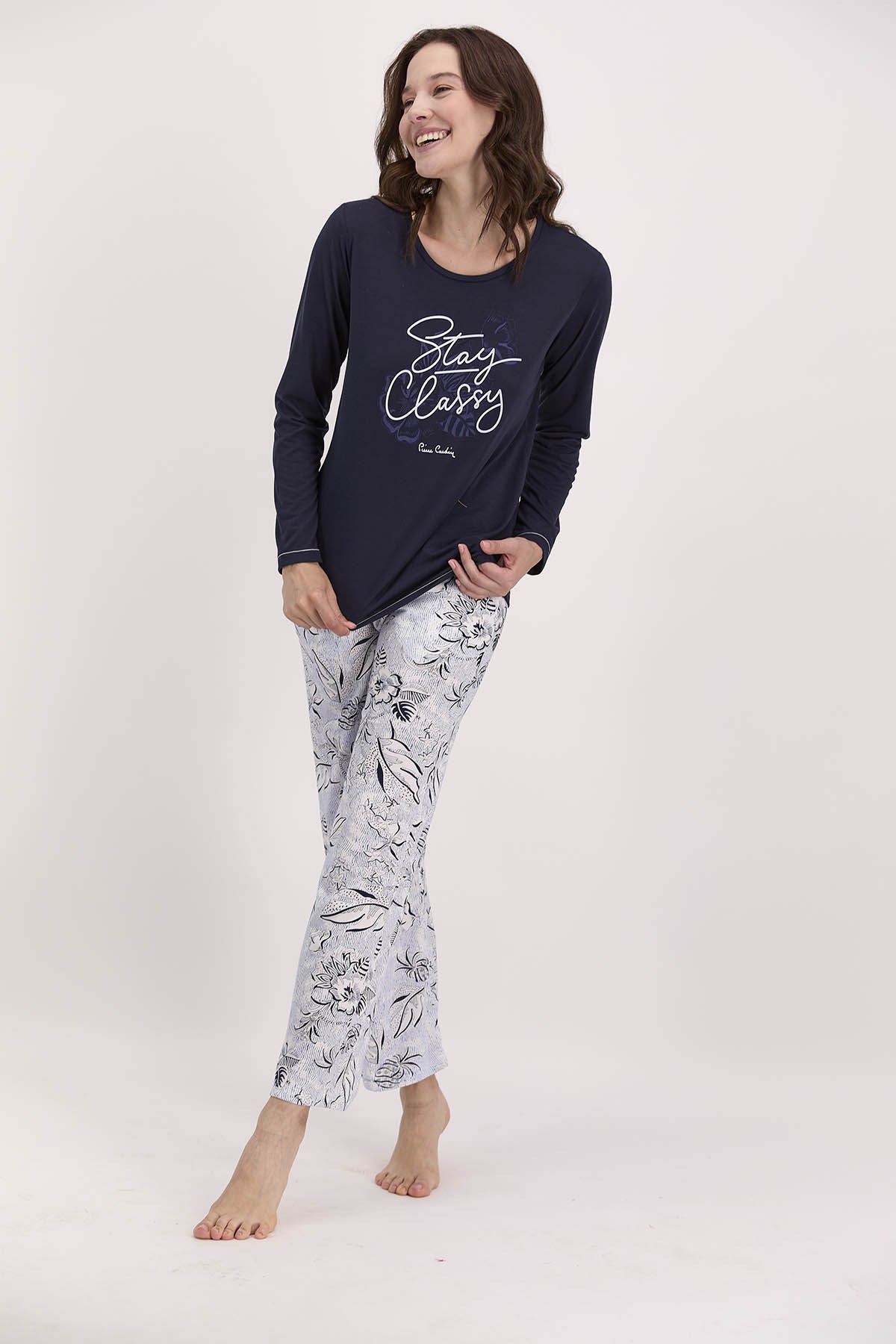 Pierre Cardin Stay Wassy Lacivert Kadın Pijama Takımı