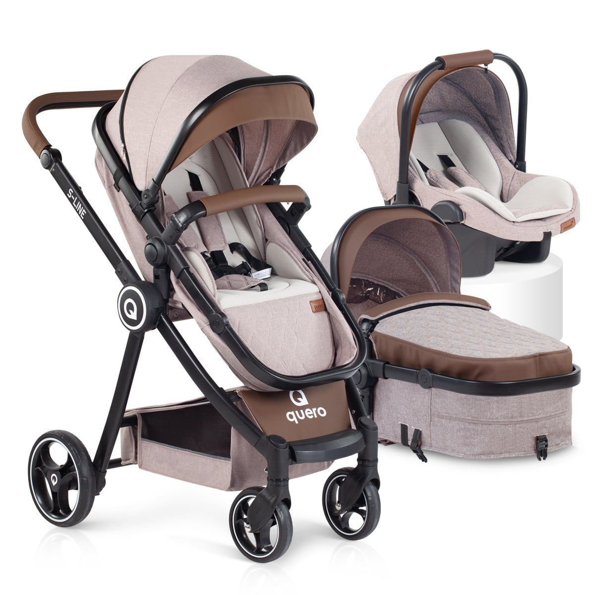 Quero S-Line Travel Sistem Bebek Arabası Kahve