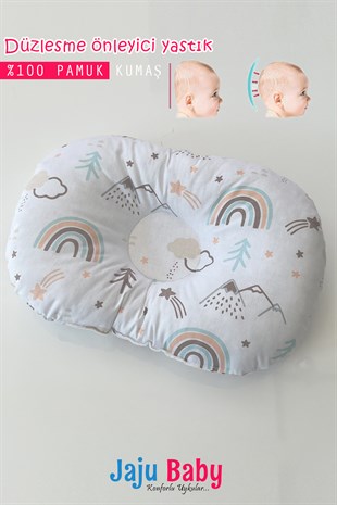 Jaju Baby Dağ Düz Kafa Yastığı Bebek Kafa Şekillendirici Yastık Bebek Yastığı Düz Kafa Sendorumu Önleyici Yastık