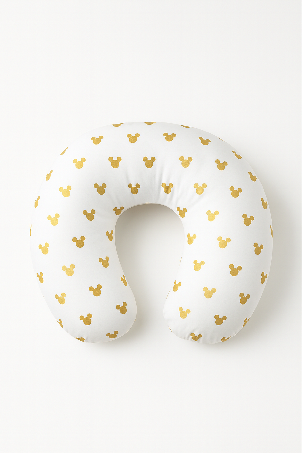 %100 Pamuklu Gold Mickey Emzirme Yastığı – Ergonomik Tasarım, Yumuşak Elyaf Dolgu, Yıkanabilir Kılıf