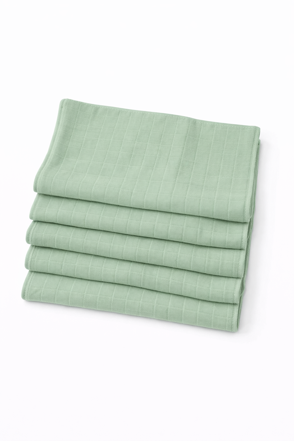 5 Adet Çağla Yeşili Çift Katlı Müslin Kumaş Ağız ve Sırt Mendili