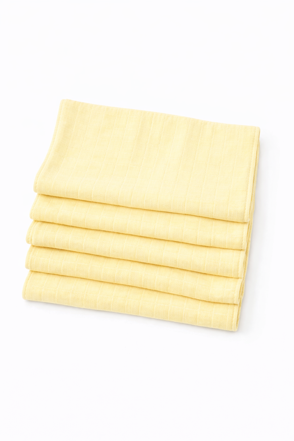 5 Adet Sarı Çift Katlı Müslin Kumaş Ağız ve Sırt Mendili