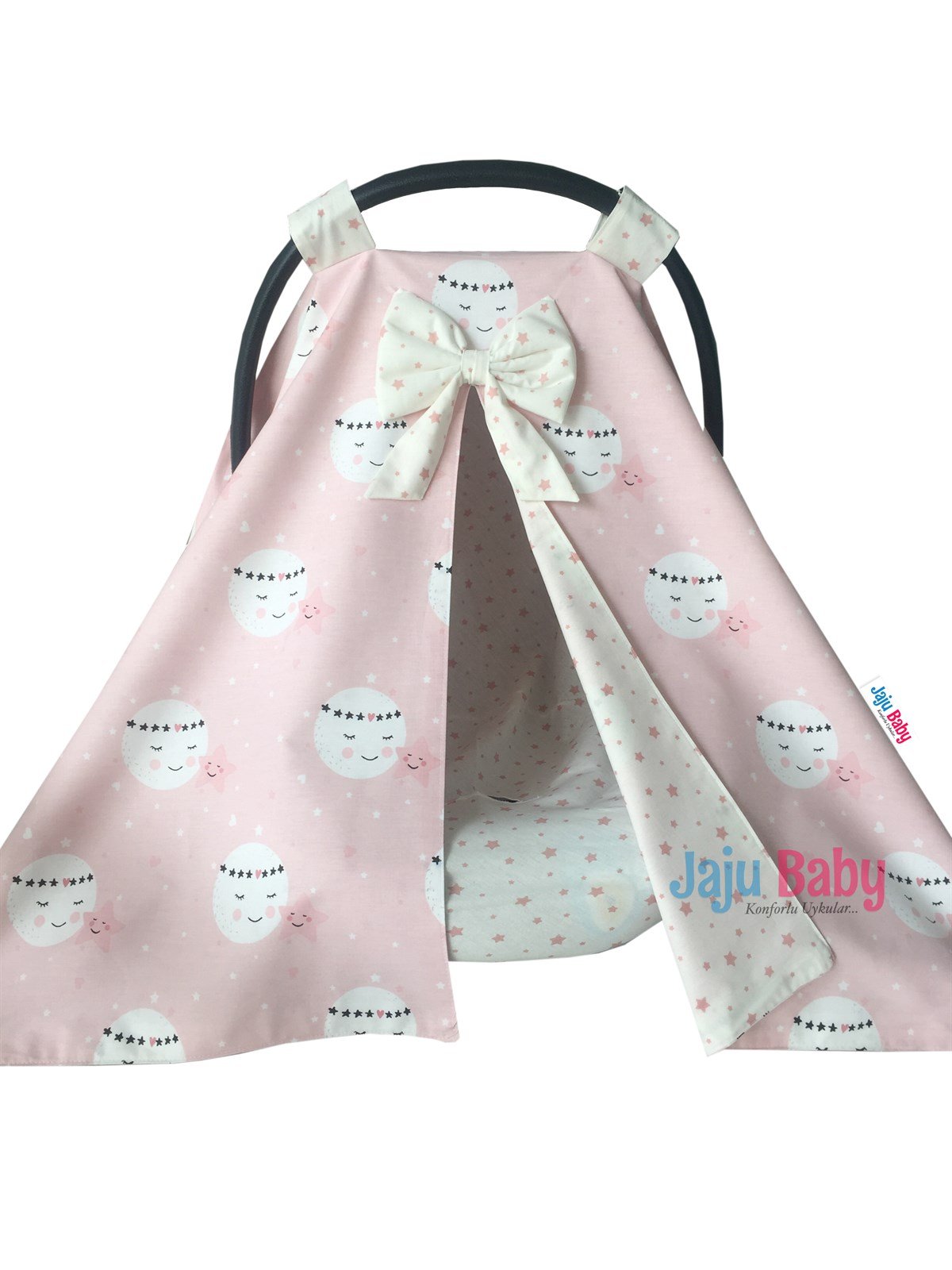 Babynestr Siyah Zigzag ve Kırmızı Kombinli Puset Örtüsü ve İç Kılıfı