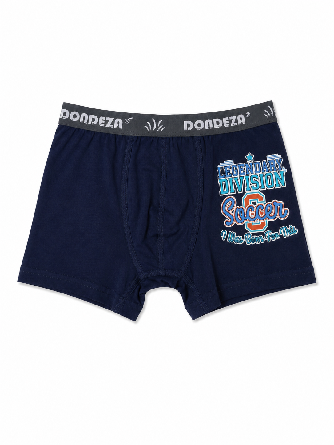 Erkek Çocuk Boxer %100 Pamuklu Baskılı Boxer Külot Lacivert Soccer Desenli
