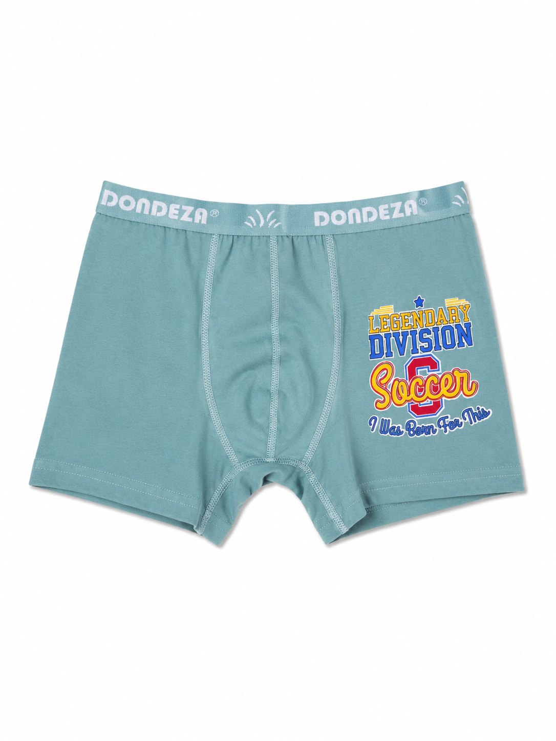 Erkek Çocuk Boxer %100 Pamuklu Soccer Baskılı Su Yeşili Boxer Külot