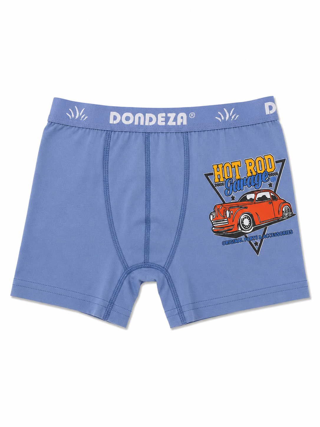 Erkek Çocuk Boxer – Mavi Hot Rod Garage Baskılı Pamuklu Boxer