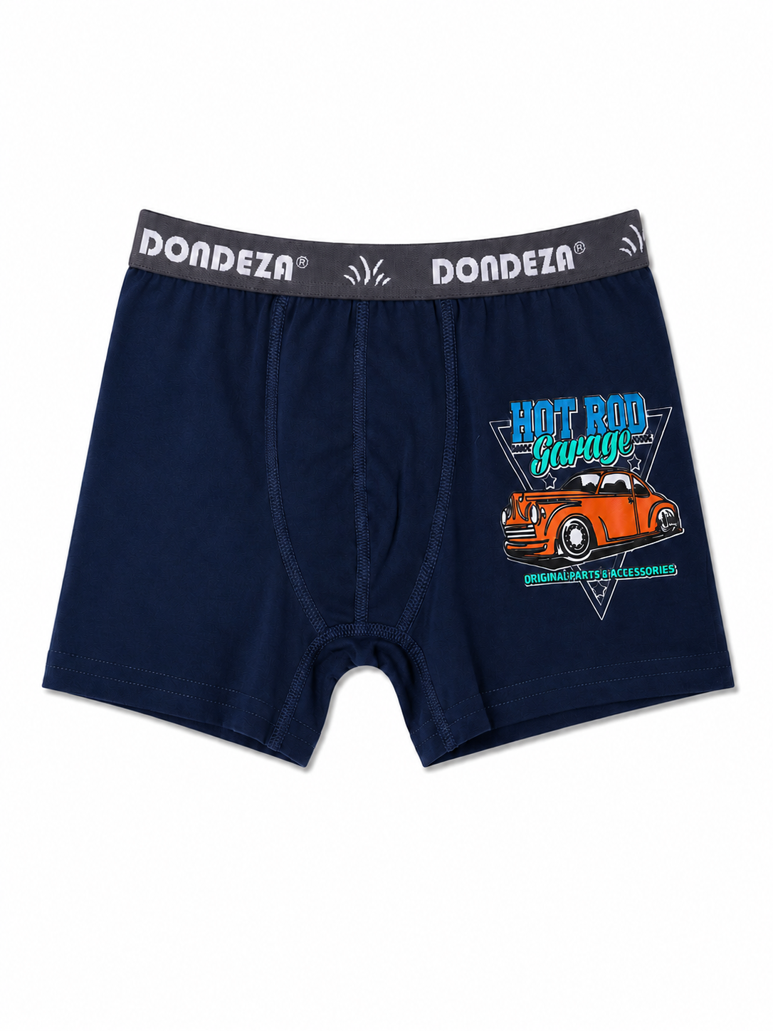 Erkek Çocuk Lacivert Hot Rod Garage Baskılı Boxer Külot