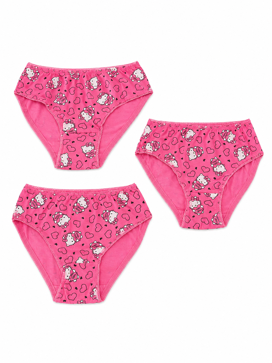 Hello Kitty Kız Çocuk 3'lü Külot Seti – Pembe Pamuklu