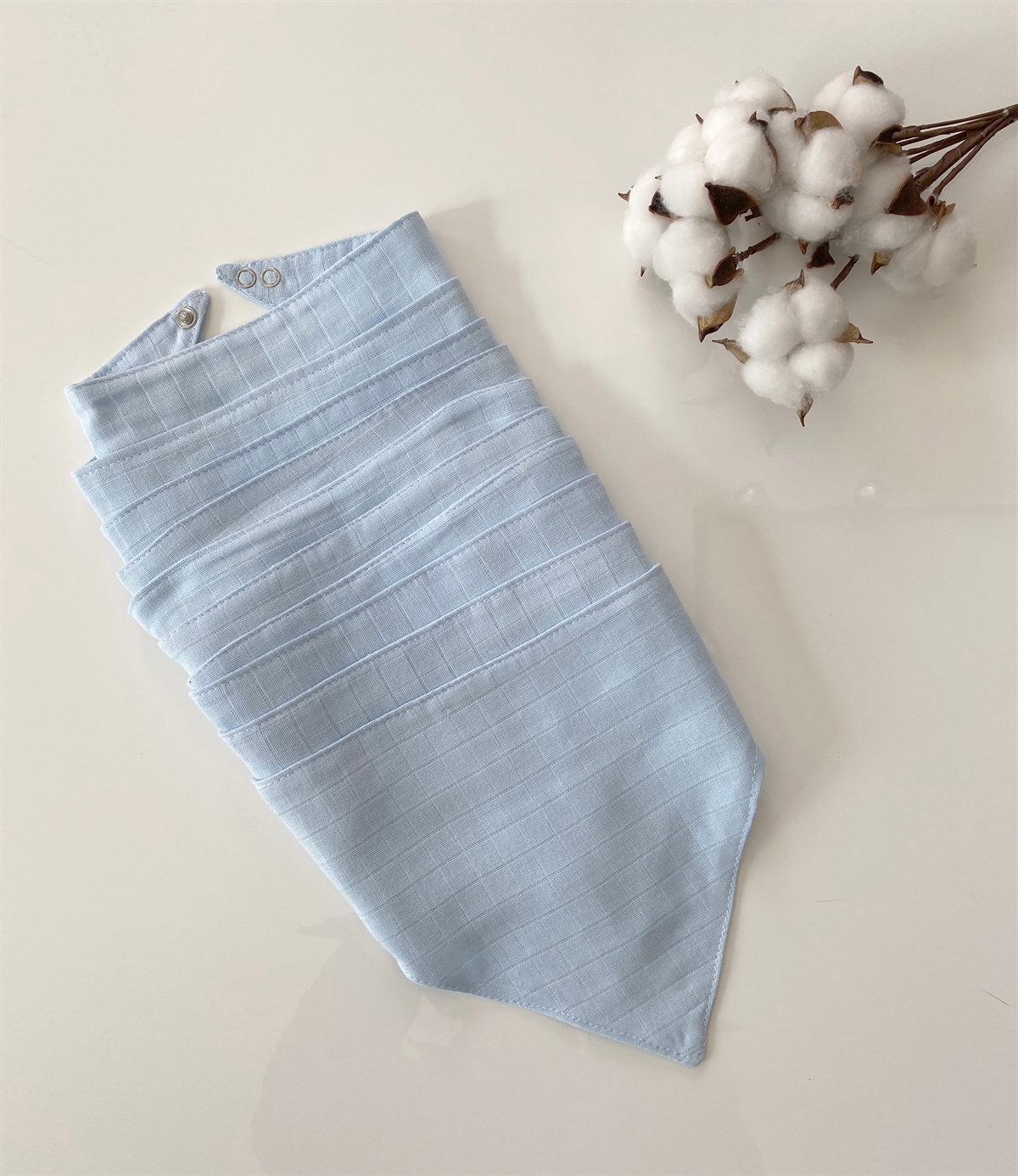 Jaju Baby 10 Adet %100 Organik Pamuk Çift Katlı Müslin Kumaş Iki Çıtçıtlı Bebek Salya Önlük & Fular meva müslin önlük fular Mavi