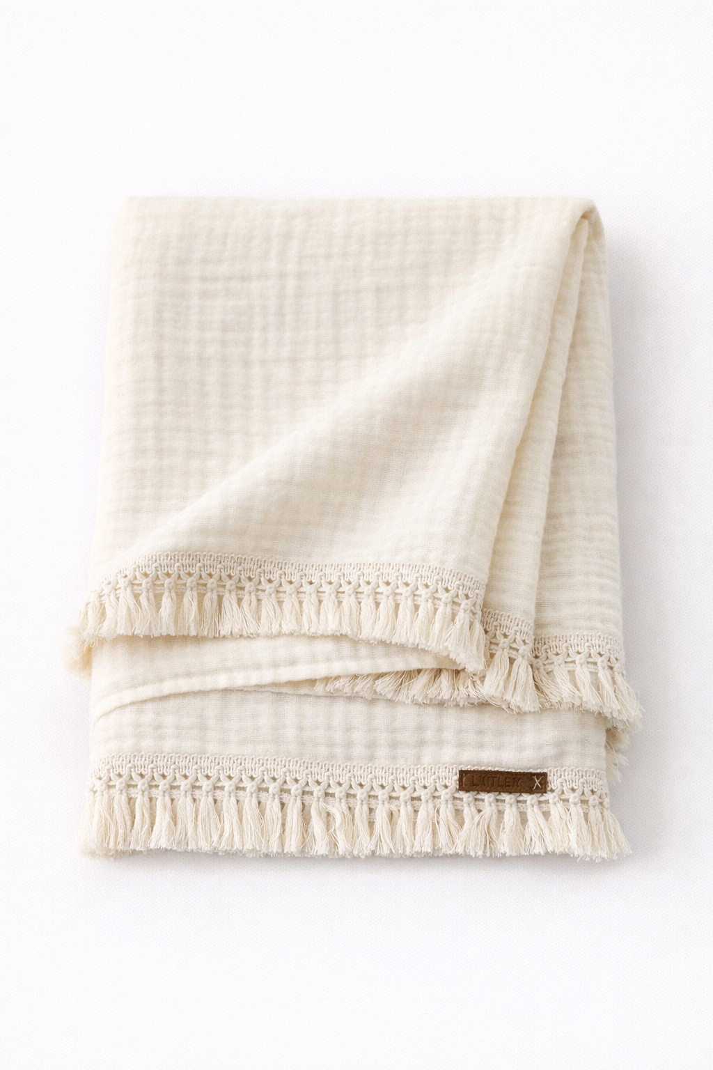 Jaju Baby 100x100 cm 4 Katlı Krem Müslin Battaniye Çok Amaçlı Battaniye