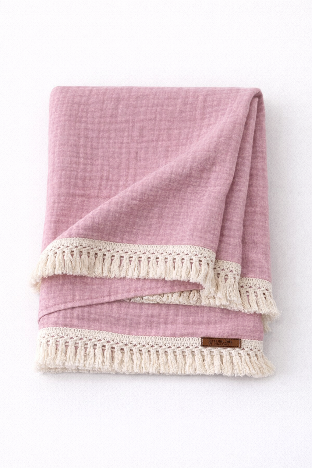 Jaju Baby 100x100 cm 4 Katlı Püsküllü Müslin Battaniye Çok Amaçlı Battaniye