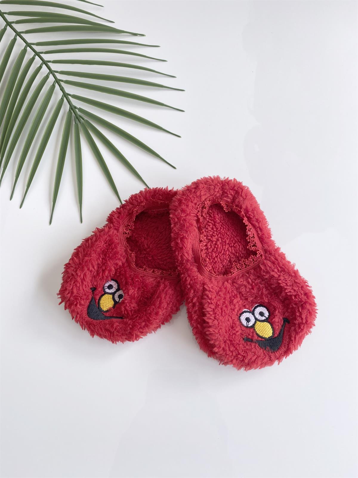 Jaju Baby 3-5 Yaş Kırmızı Sevimli Kedi Figürlü Peluş Çorap