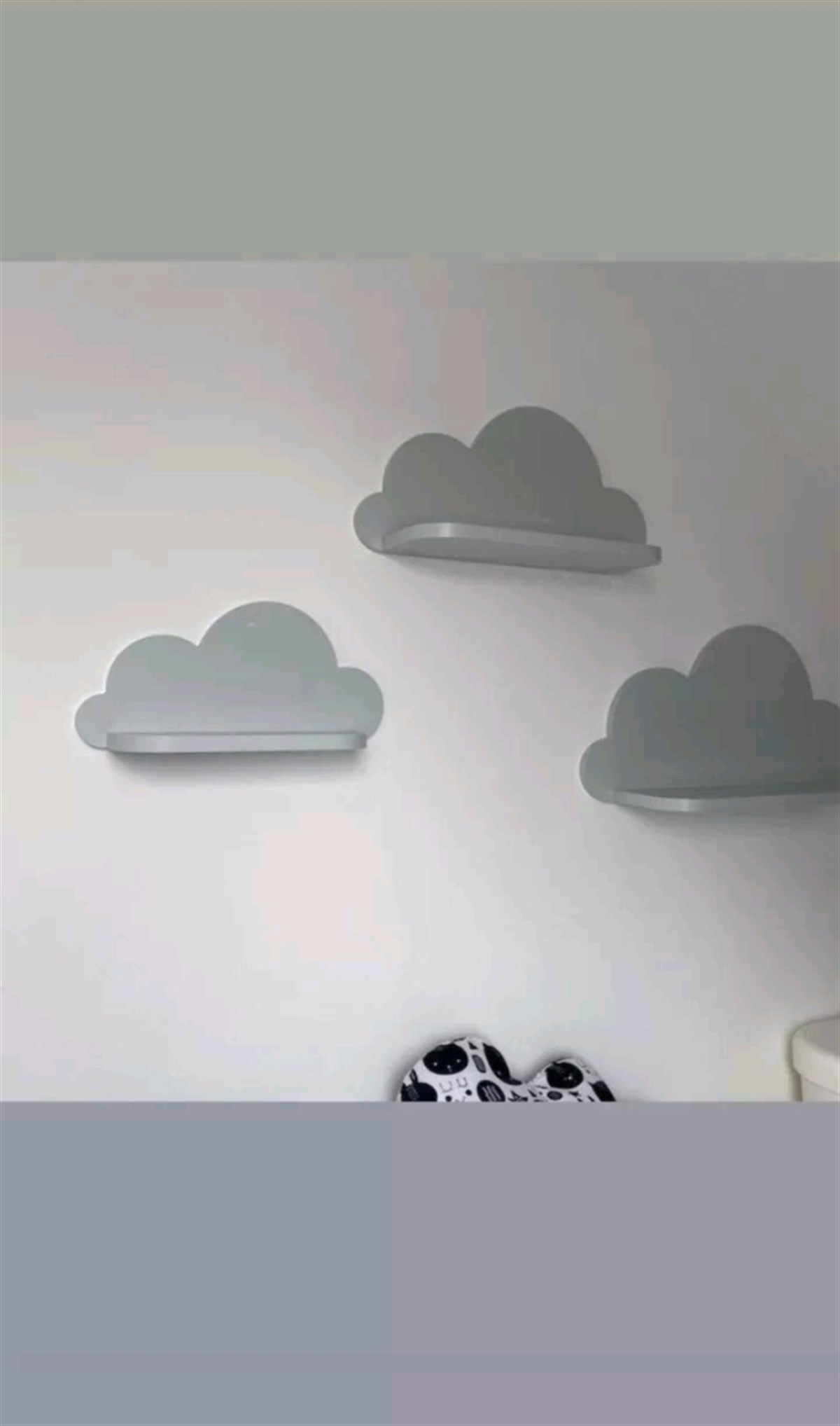 Jaju Baby 3'lü Gri Bulut Raf Set