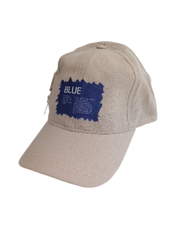 Jaju Baby 4-8 Yaş Bej Blue Aplikeli Çocuk Erkek Şapka