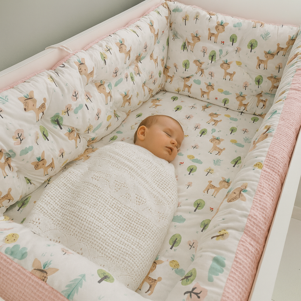 Jaju Baby (4 Kenar) Ceylan Pembe Pike Kumaş Kenar Koruma Özel Ölçü