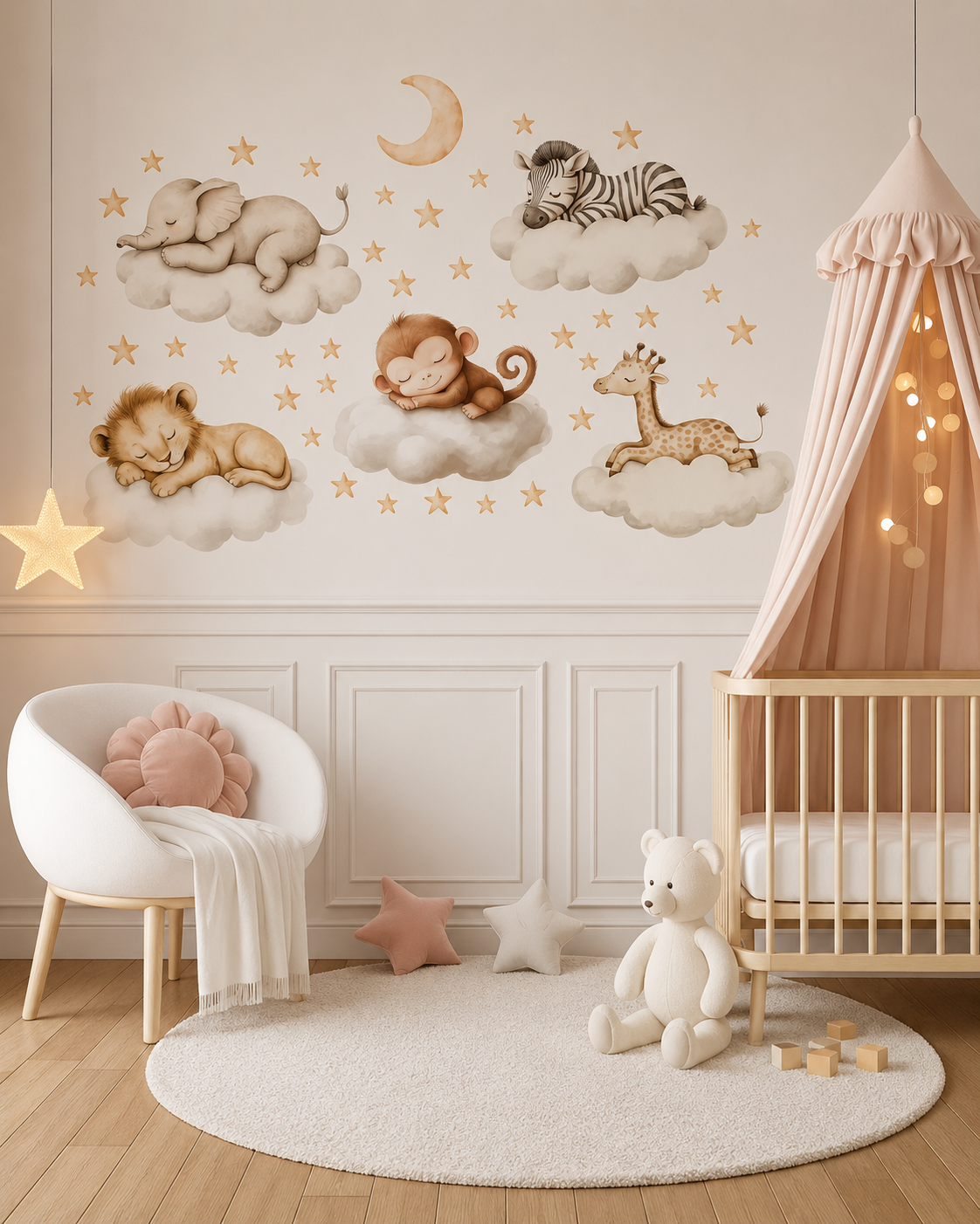 Jaju Baby 50 Cm 2 Adet Halatlı Ahşap Raf Montessori Kitaplık