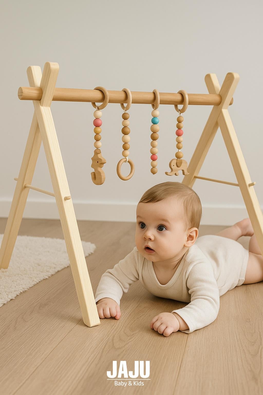 Jaju Baby Ahşap Bebek Jimnastik & Egzersiz & Oyun Alanı