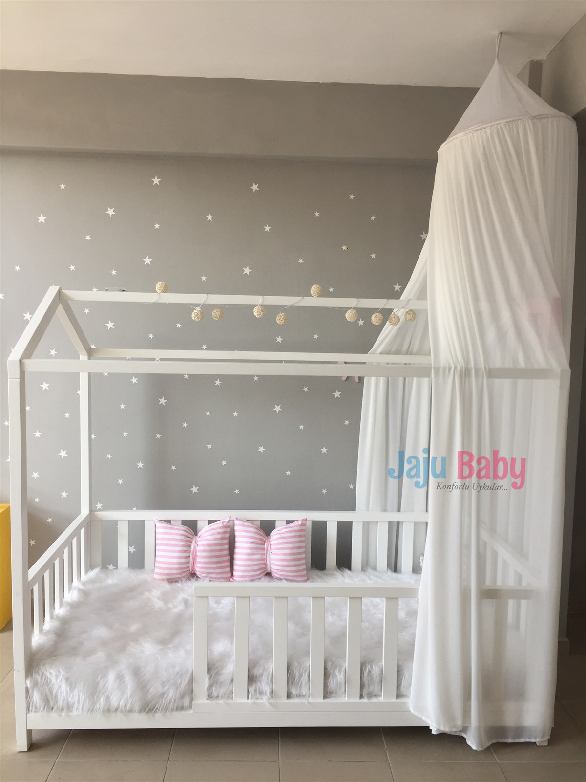 Jaju Baby Beyaz Cibinlik | JajuBaby.Com Türkiye'nin Orjinal Bebek Mağazası