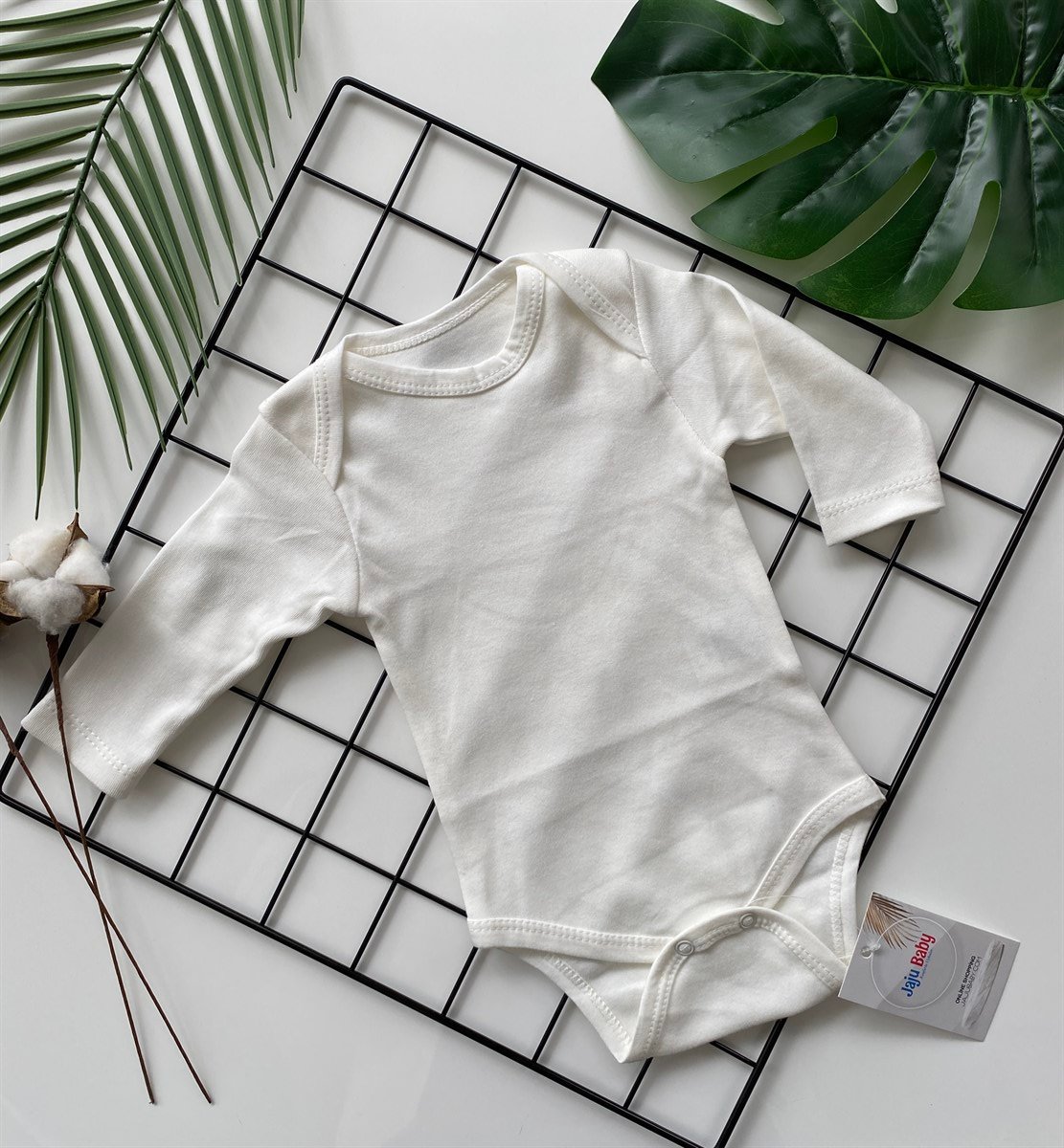 Jaju Baby Beyaz Uzun Kol Zıbın