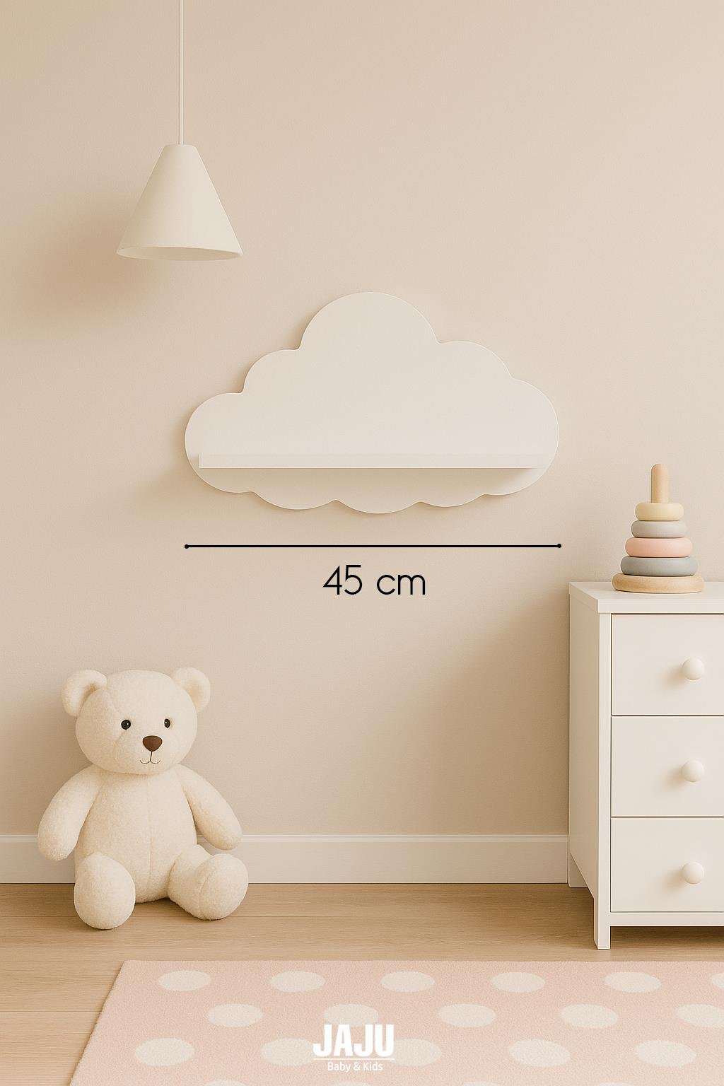 Jaju Baby Bulut Raf Beyaz 44x25Cm