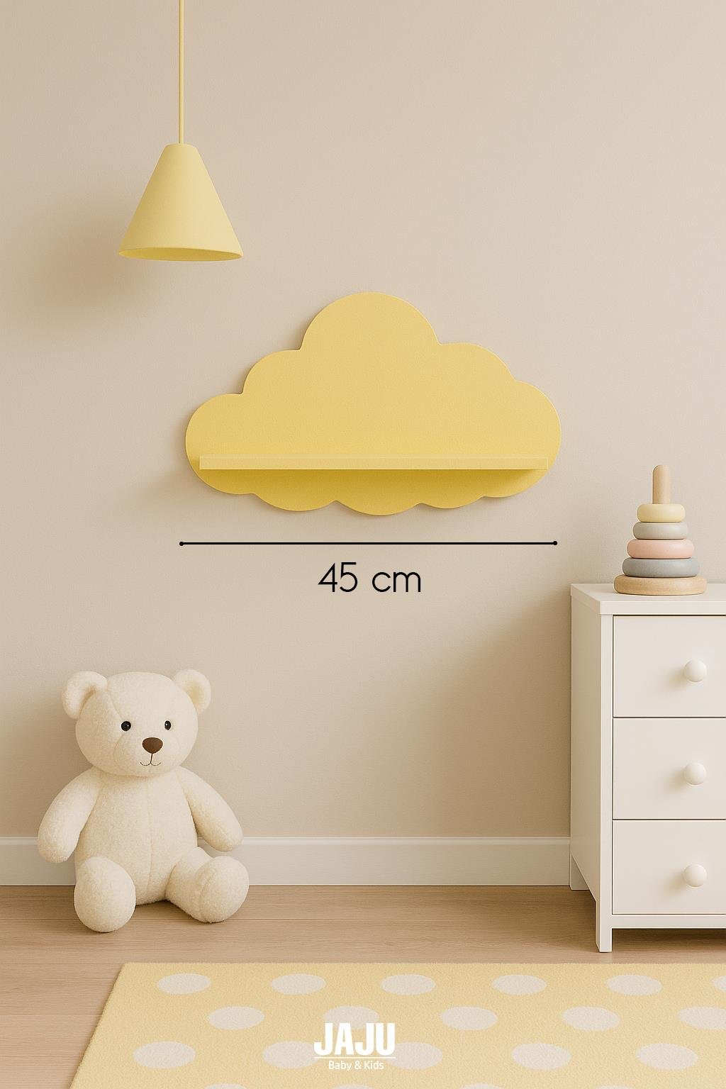 Jaju Baby Bulut Raf Sarı 45 cm