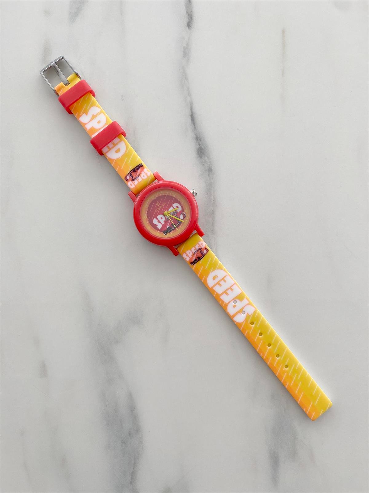 Jaju Baby Coliseum Sarı-Kırmızı Speed Yazılı Çocuk Kol Saati