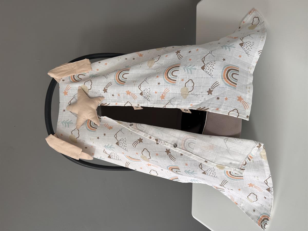 Jaju Baby Dağ Müslin Kumaş Organik Puset Örtüsü