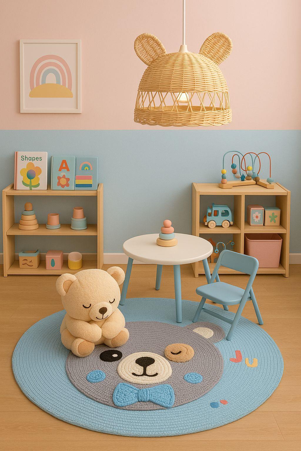 Jaju Baby El Yapımı Rattan 28x30 cm T2 Avize Çocuk/Bebek Odası Rattan Avize