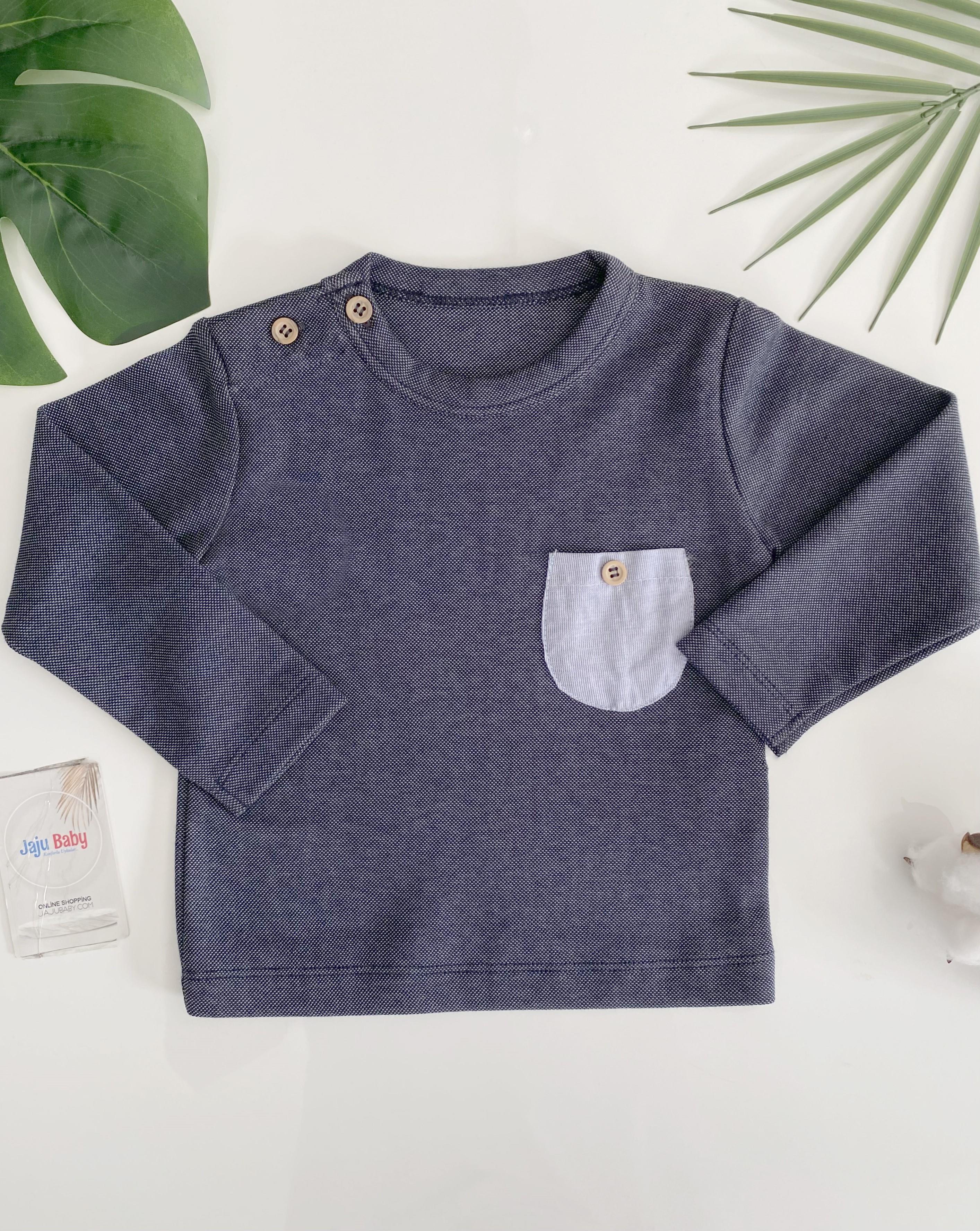 Jaju Baby Erkek Bebek Lacivert Lacivert Cep Detaylı Sweatshirt