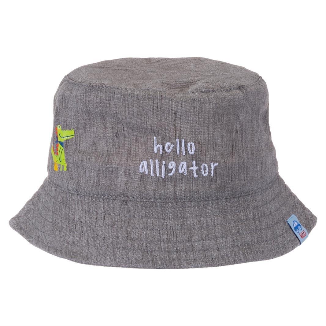 Jaju Baby Erkek Çocuk 1-3 Yaş Gri Renk Önü Yazılı Timsah Desenli Fötr Şapka