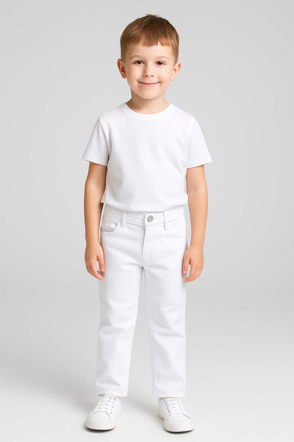 Jaju Baby Erkek Çocuk Beyaz Likralı Pantalon