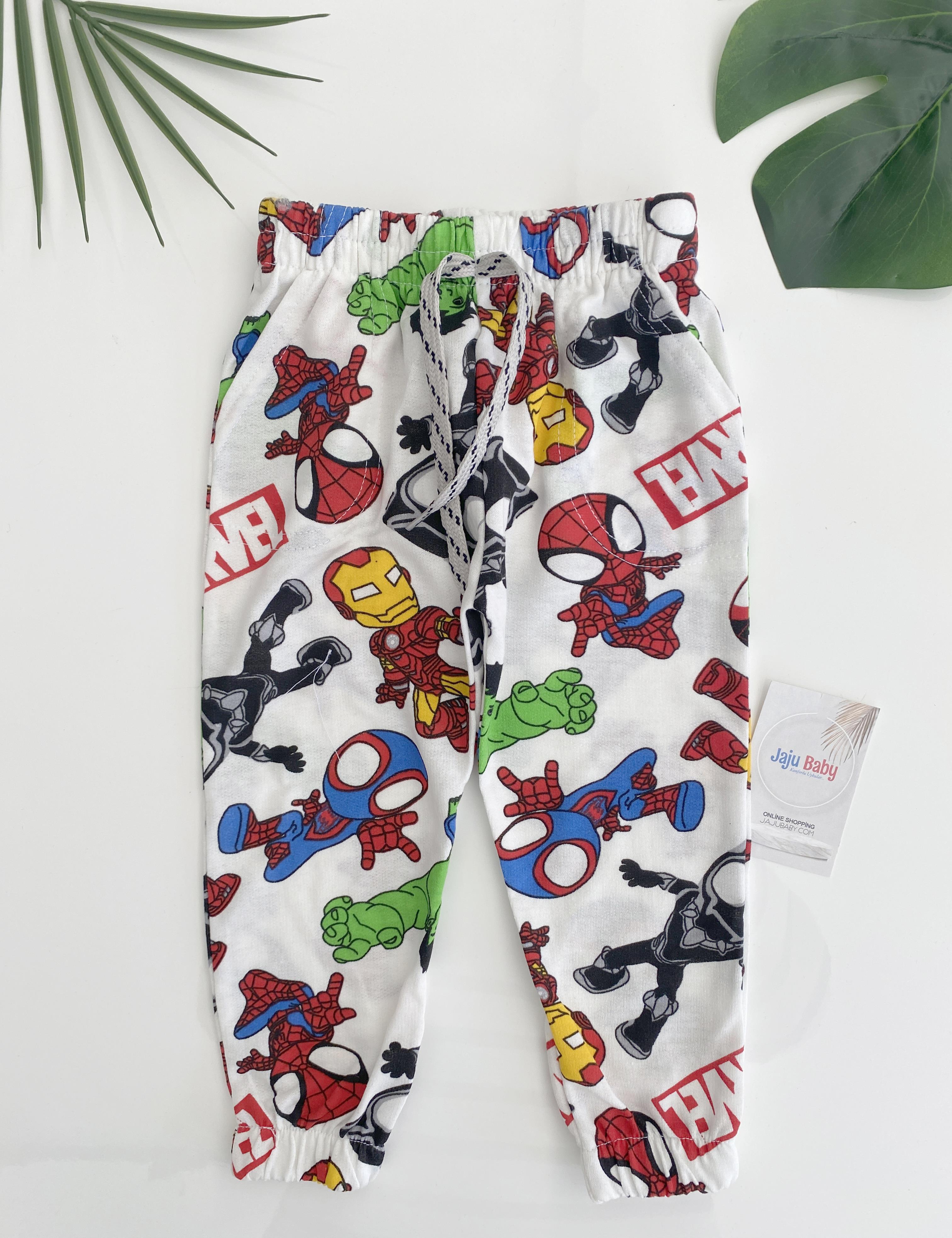 Jaju Baby Erkek Çocuk Marvel Karakterler Desenli Gri Renk Beli Ve Paçası Lastikli Eşofman Altı