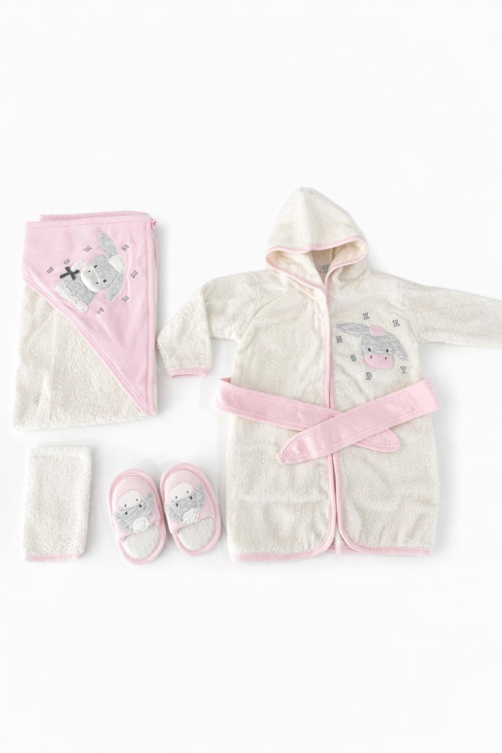 Jaju Baby Gaye Bebe Eşekli 4 Parça Bornoz Takımı