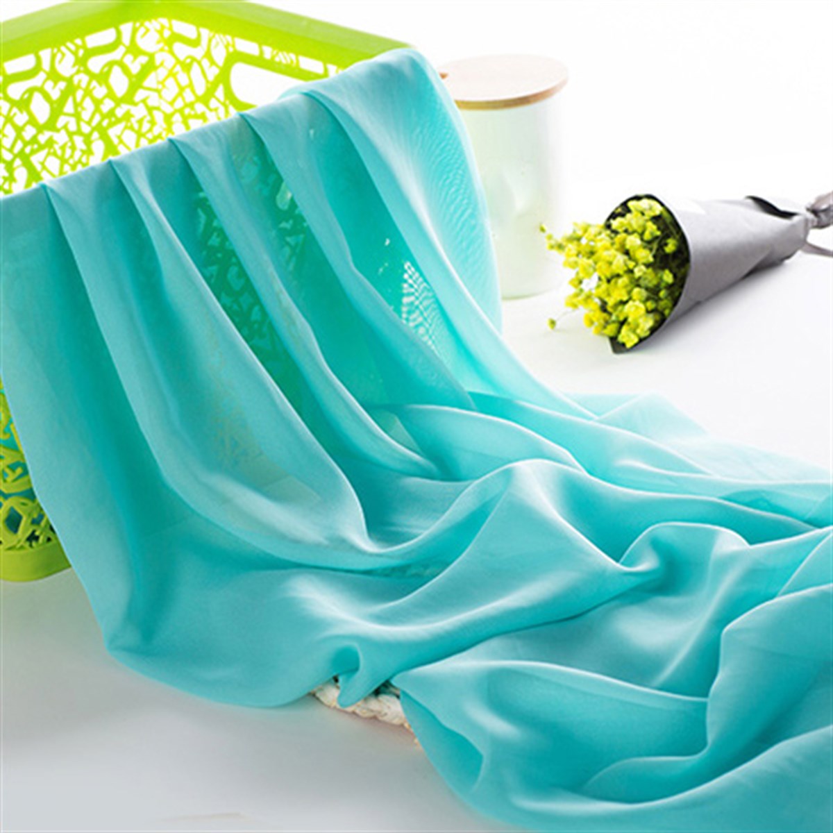 Jaju Baby göl mavi şifon kumaş