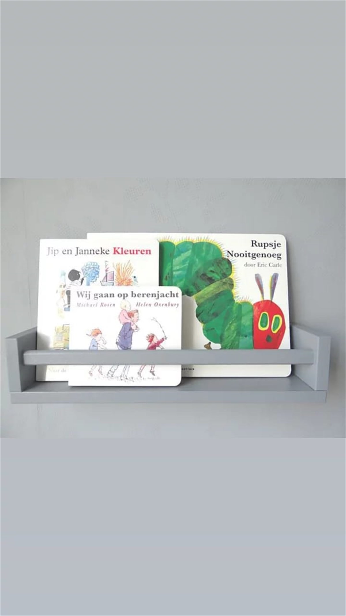 Jaju Baby Gri Montessori Kitaplık Çocuk Odası Duvar Rafı 50 cm