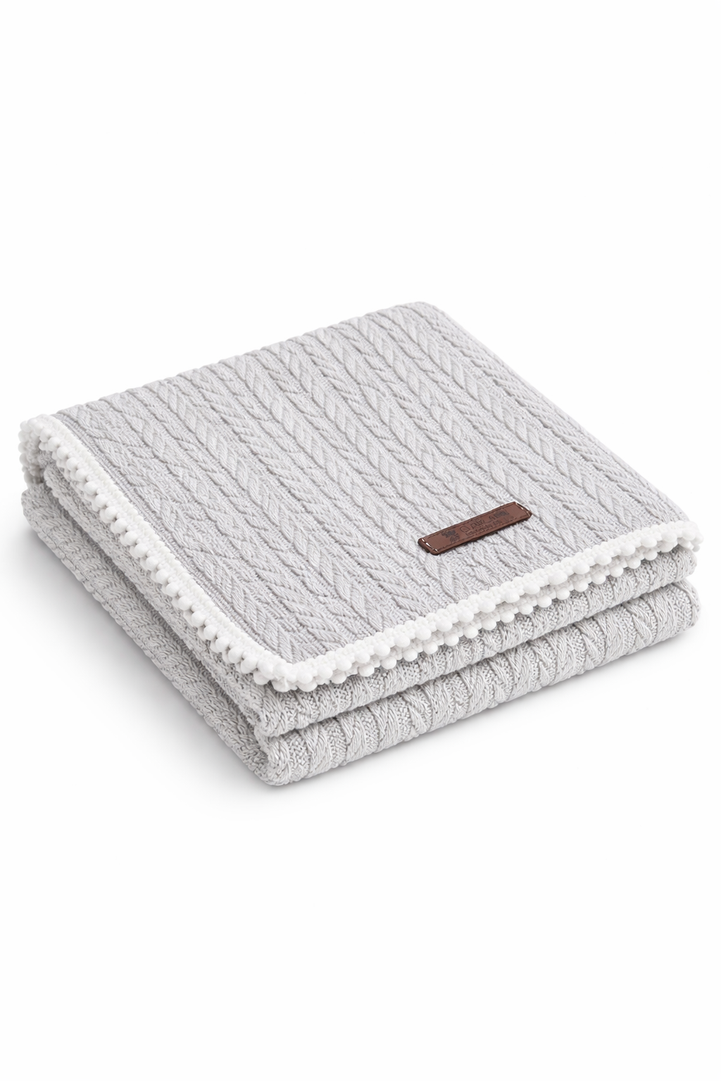 Jaju Baby Gri Örgü Pike Bebek Battaniyesi 100x110 cm