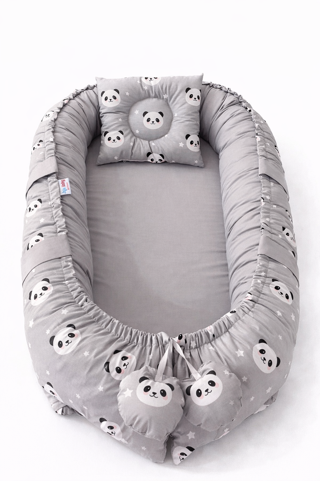 Jaju Baby Gri Panda Lüx Tasarım Ortopedik Babynest 
