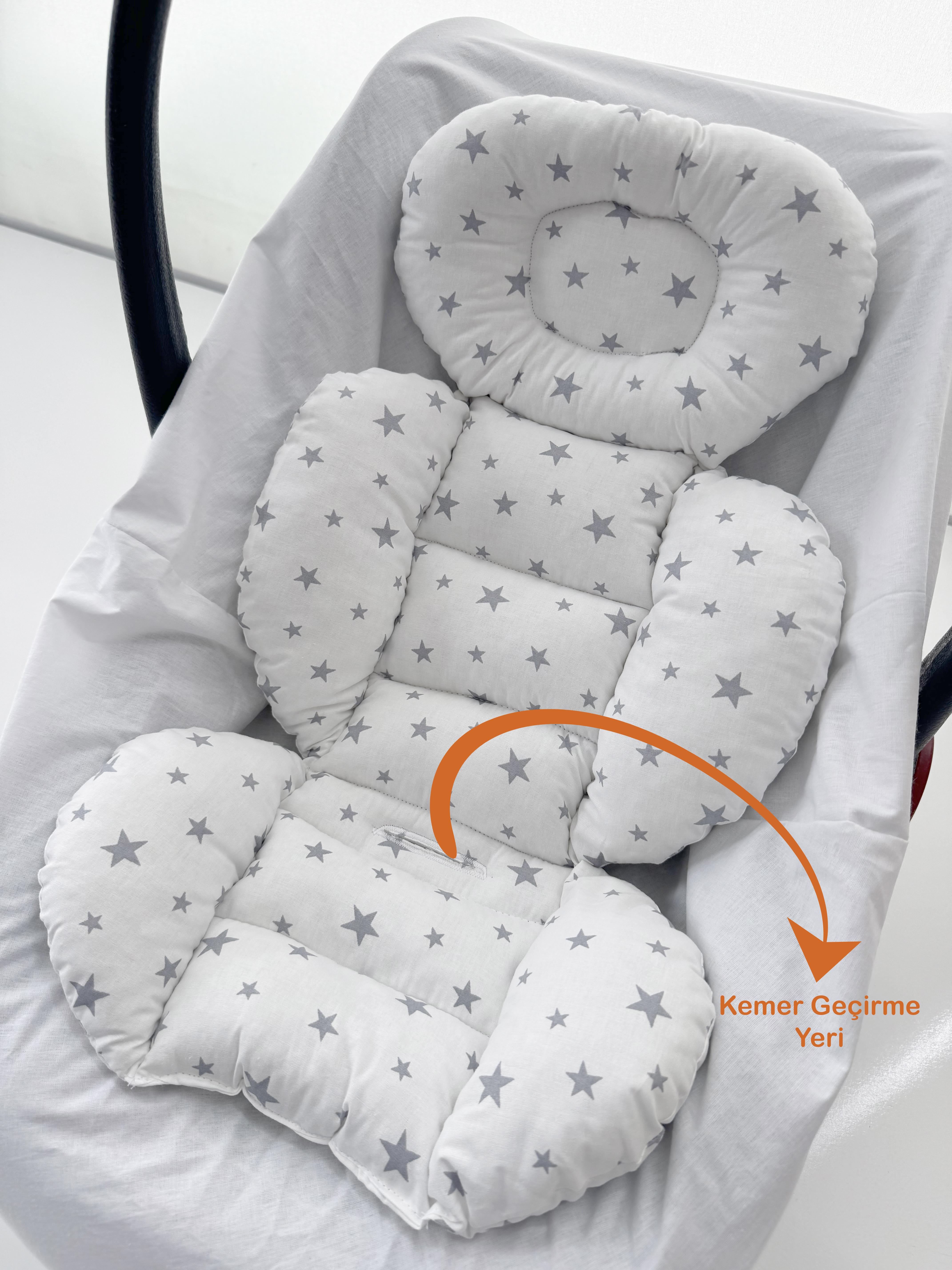 Jaju Baby Gri Yıldız Oto Koltuğu Minderi - Puset Minderi