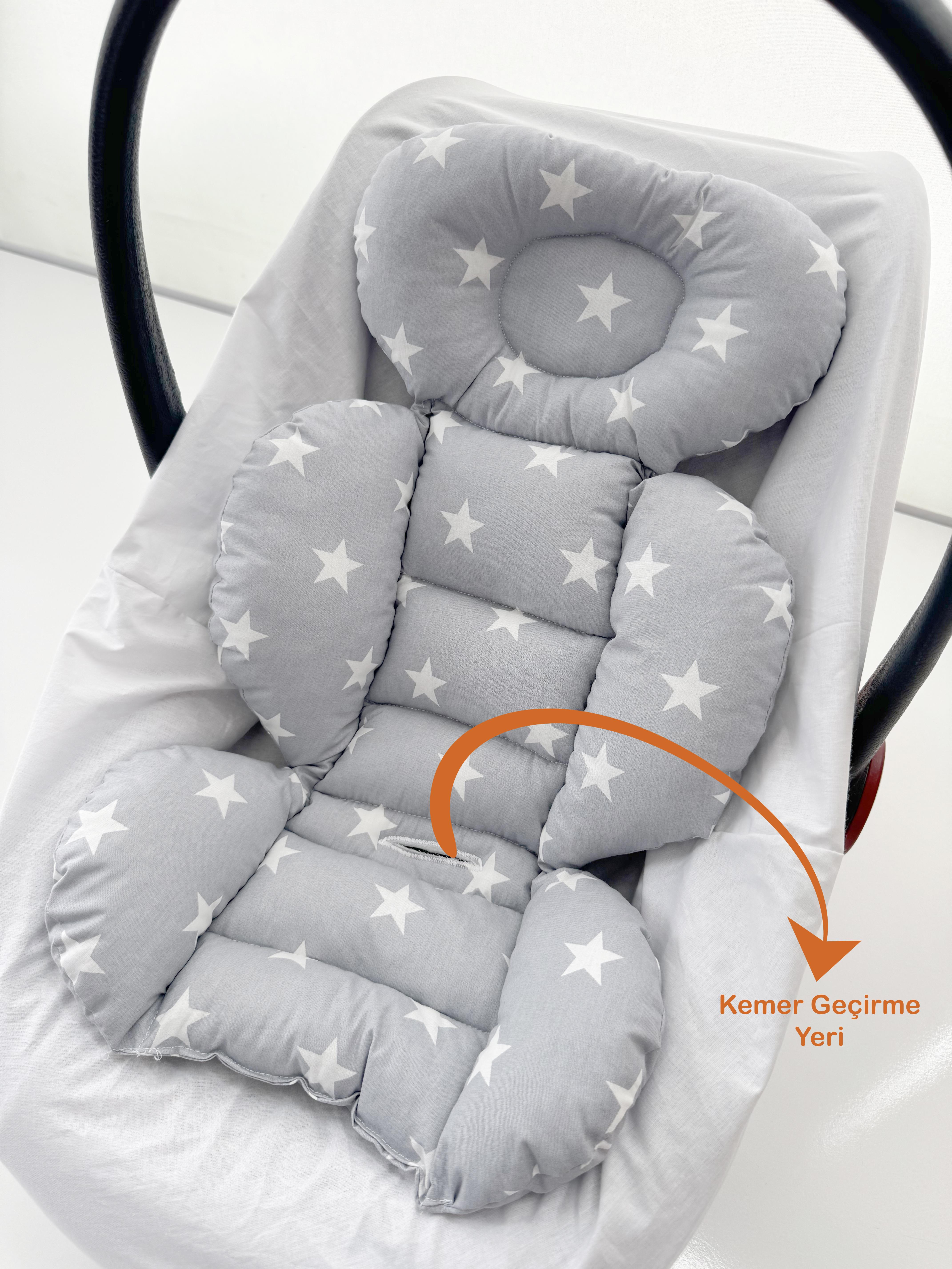 Jaju Baby Gri Yıldızlı Oto Koltuğu Minderi - Puset Minderi